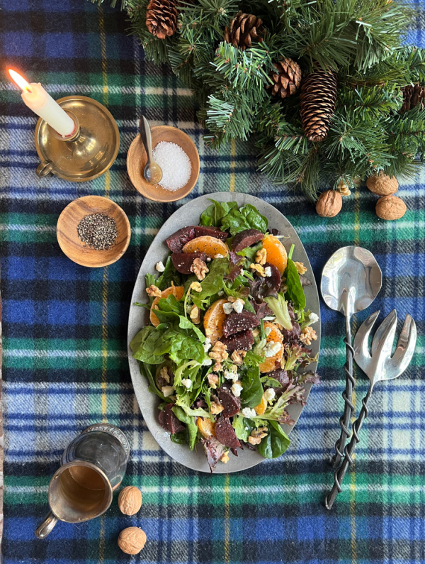 Roasted Beet and orange salad with walnut vinagrette.