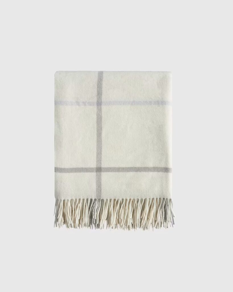 Plaid cashmere throw. 