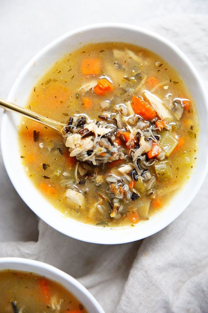 Turkey and wild rice soup. 