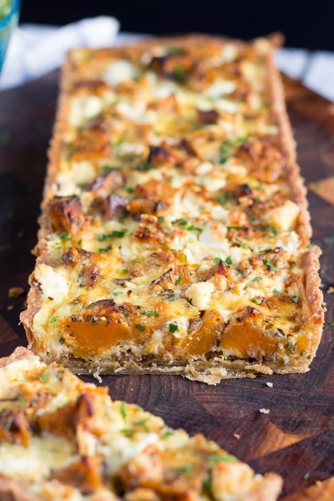 Sweet potato feta and caramelized onion tart. 