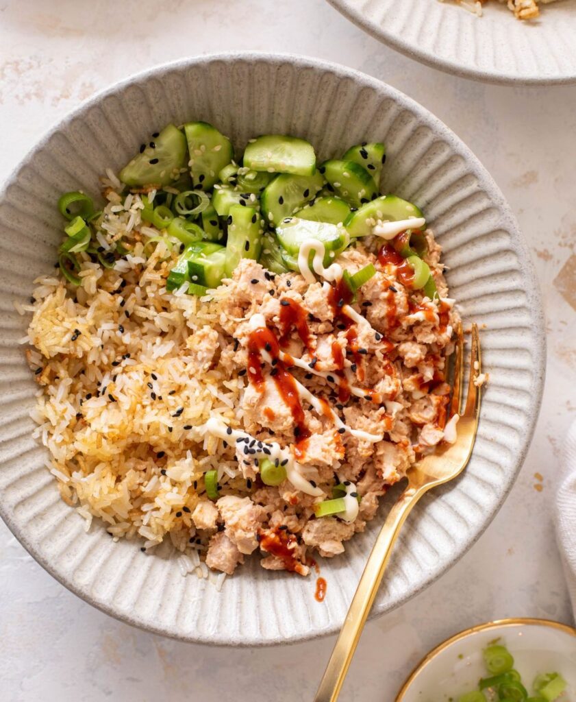 Crispy rice tuna bowl. 