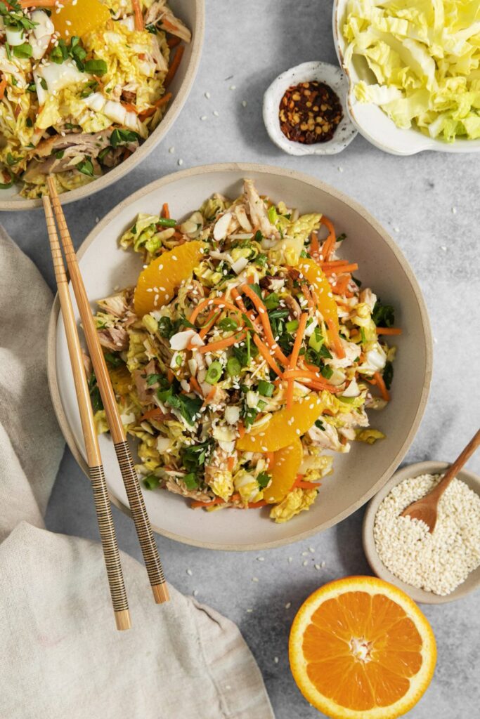 Asian Orange Chicken Salad. 
