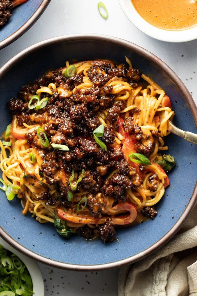 Caramelized Beef and Peanut Noodles.