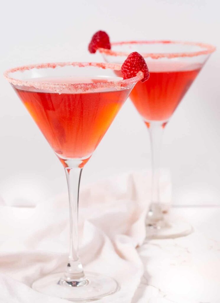 Sparkling Vodka Cranberry Cocktail With Spiced Simple Syrup.