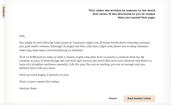 Reasons to Stay Letter Ben West.