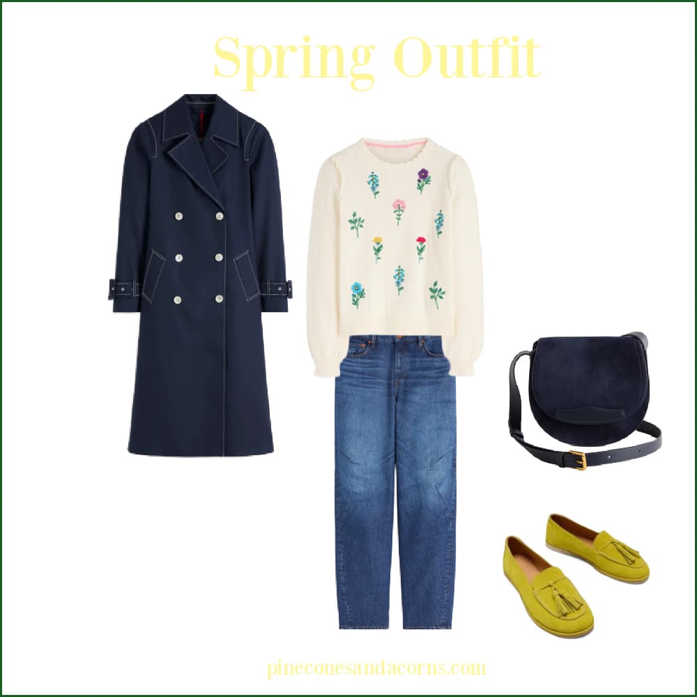 Spring outfit with Trench coat.