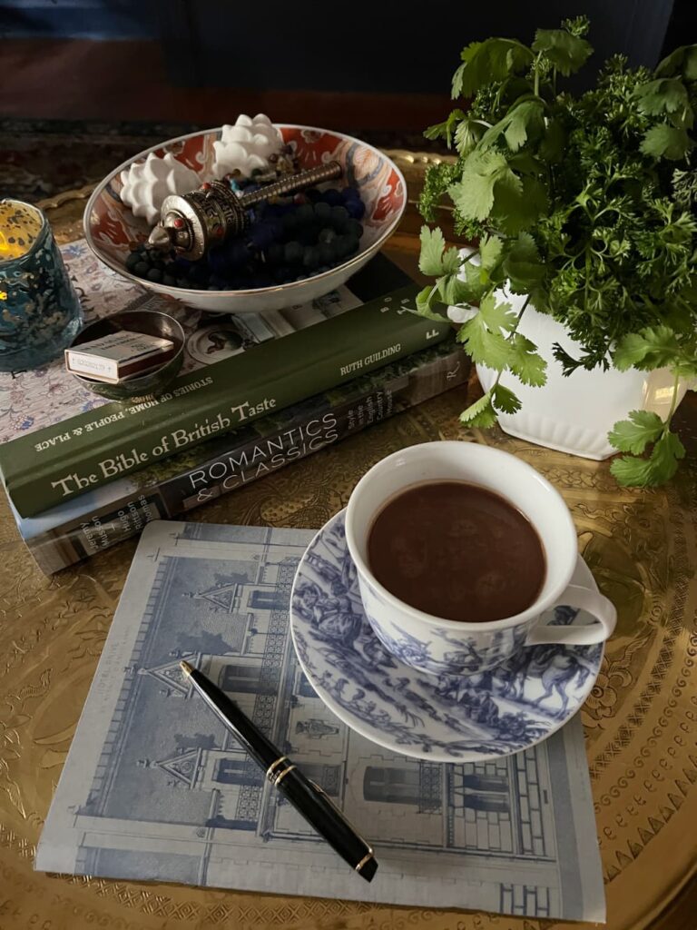 Morning ritual after 50 — cup of drinking chocolate