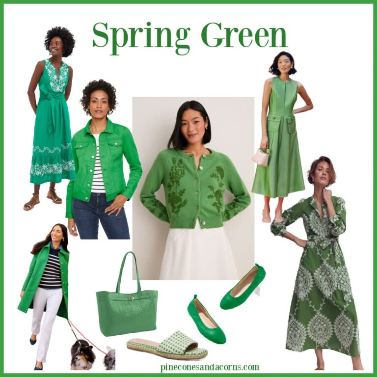 Weekend Meanderings Spring Green Clothing collage.