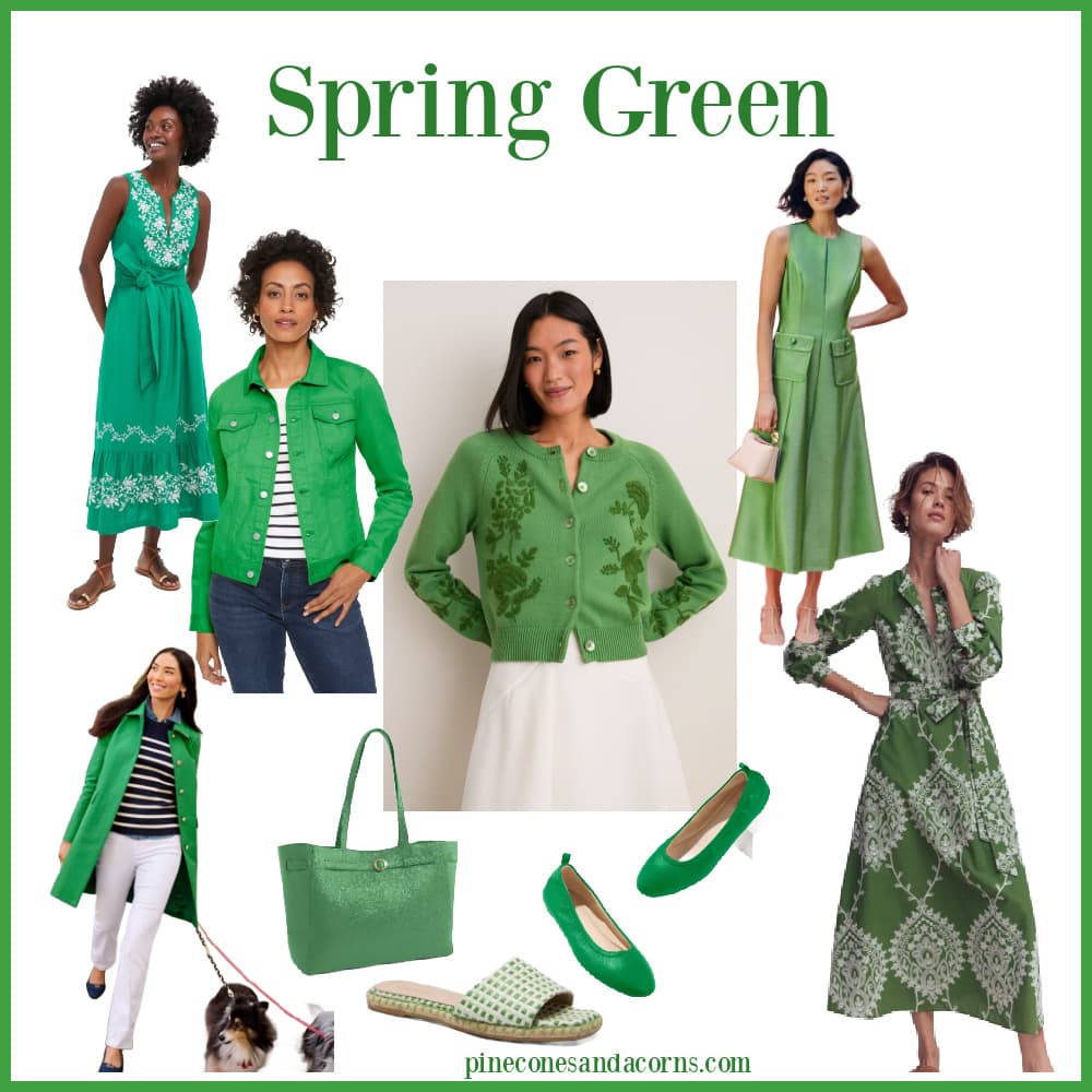 Weekend Meanderings Spring Green Clothing collage.
