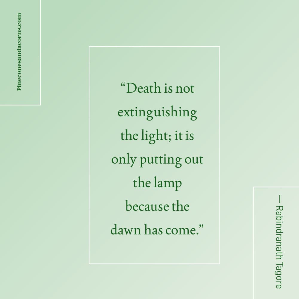 He is risen Happy Easter — Tagore quote on death and the dawn for Easter Sunday