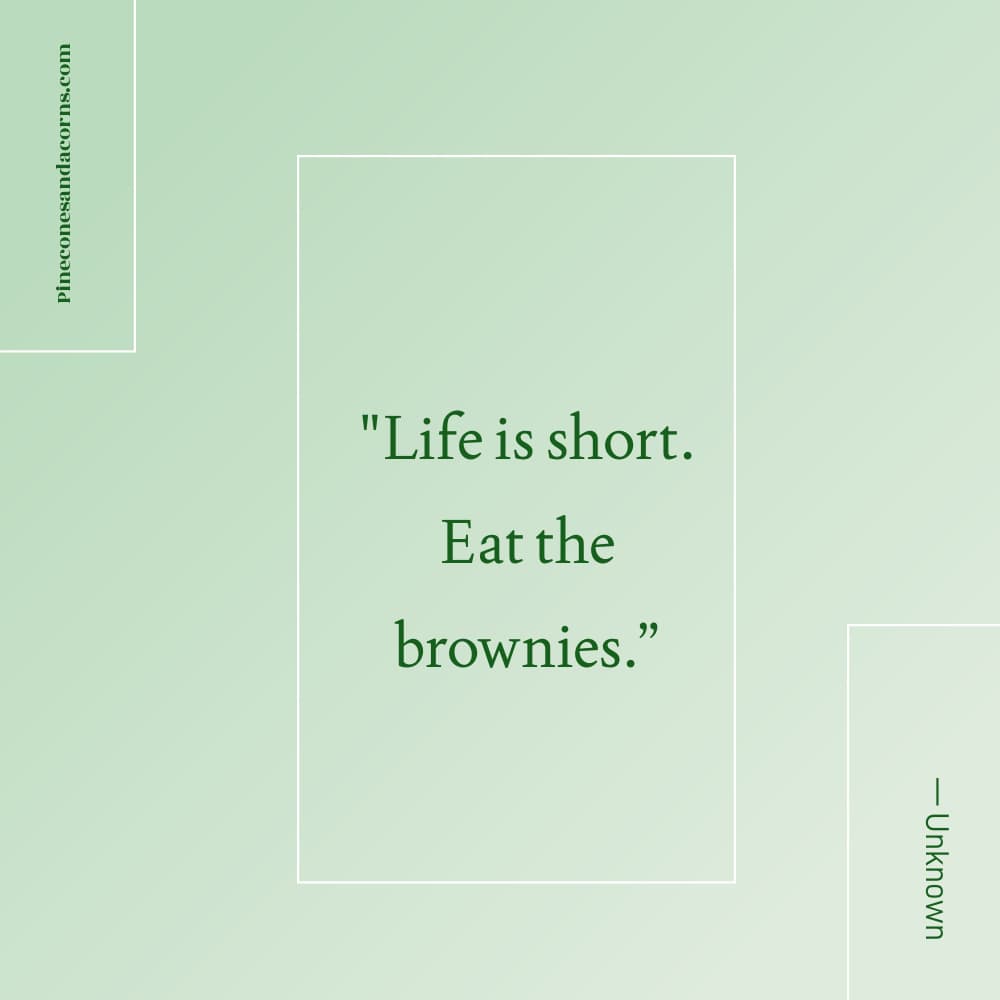 Reese’s peanut butter cup brownies for Easter Quote Life is short. Eat the brownies