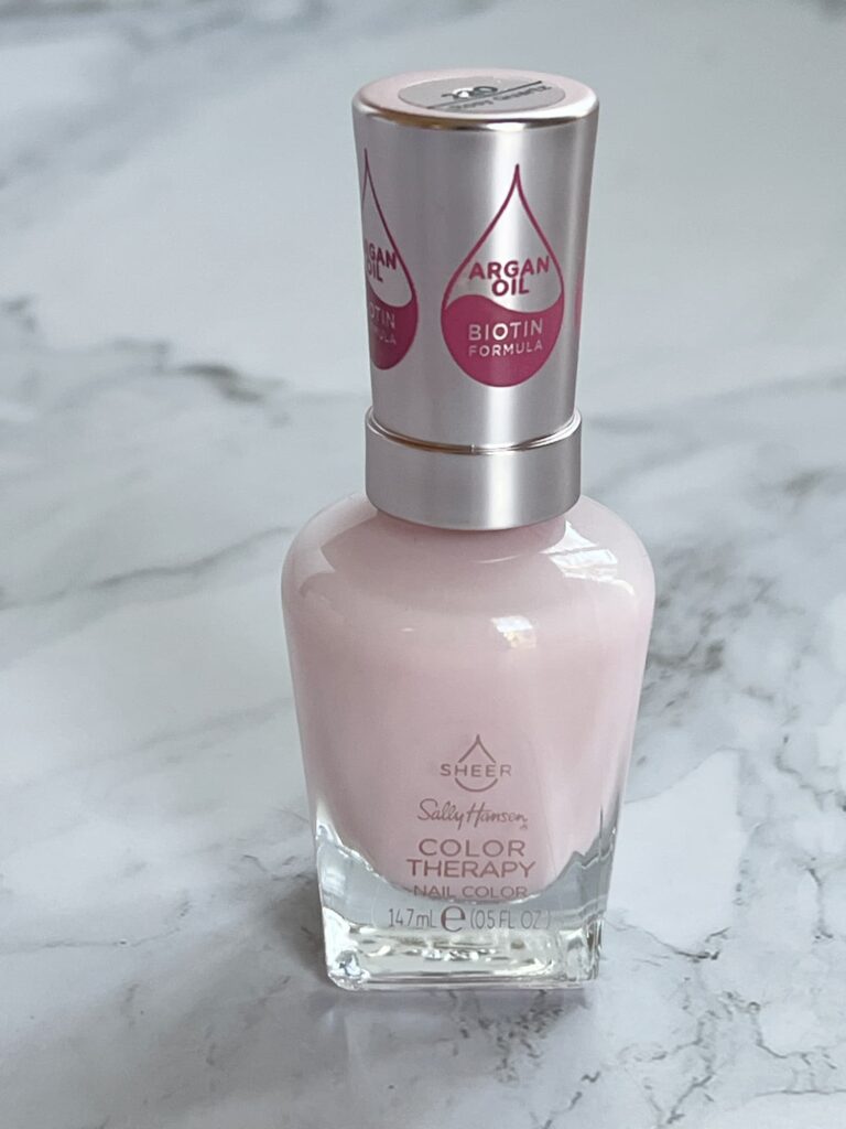 Sally Hansen Rosy Quartz pale pink nail polish spring fingers