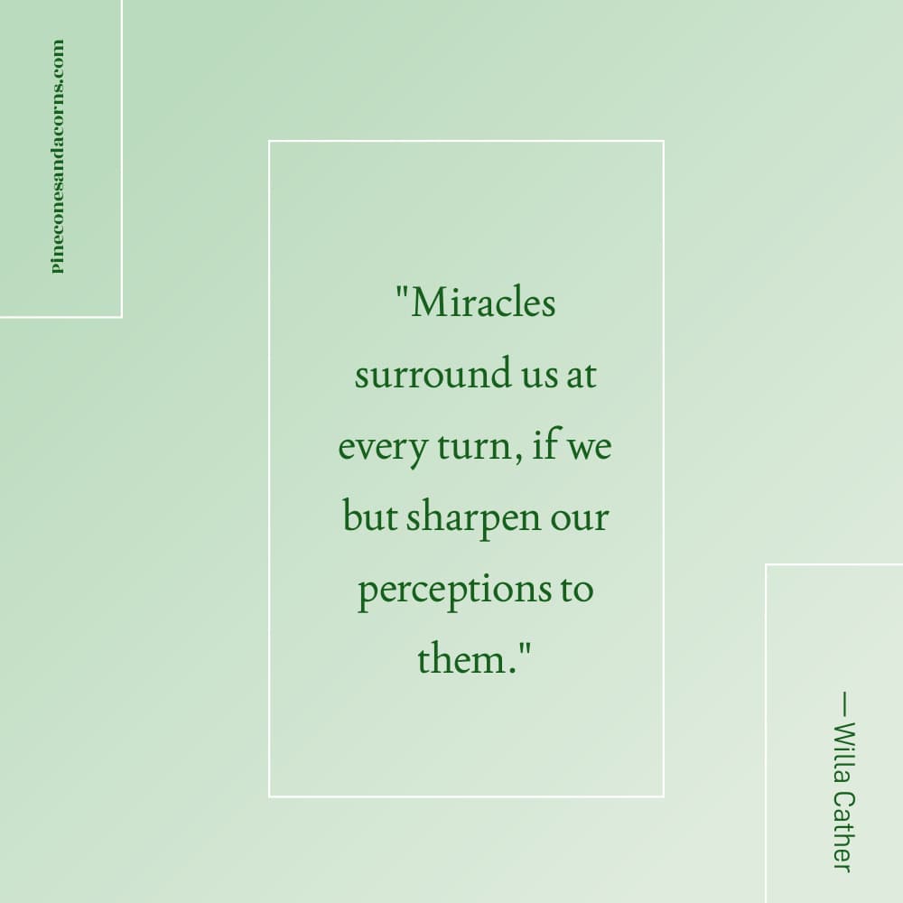 Willa Cather quote miracles surround us at every turn spring