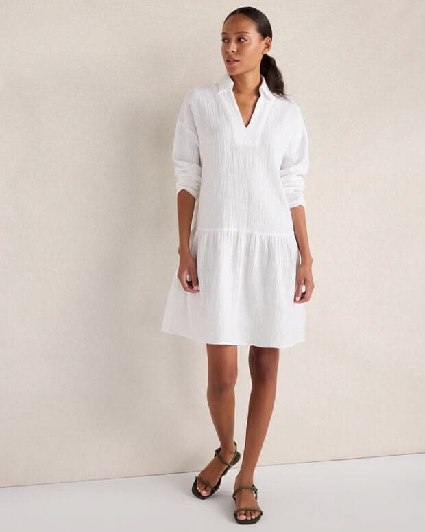 best white dresses for women over 50 white gauze dress talbots