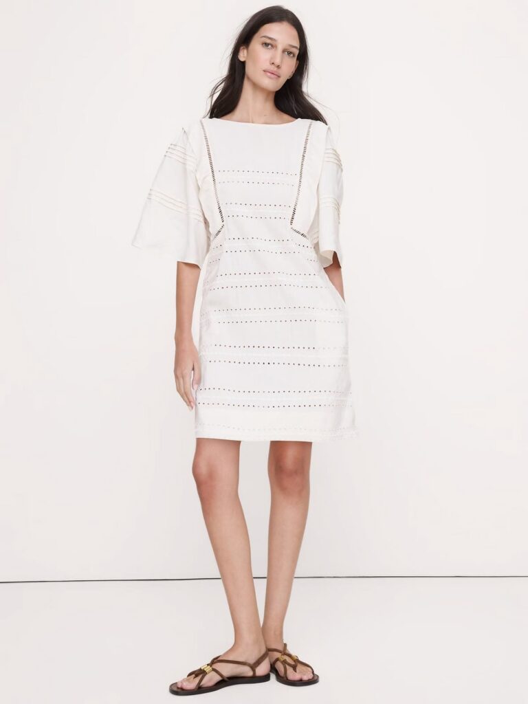 White dress short sleeves