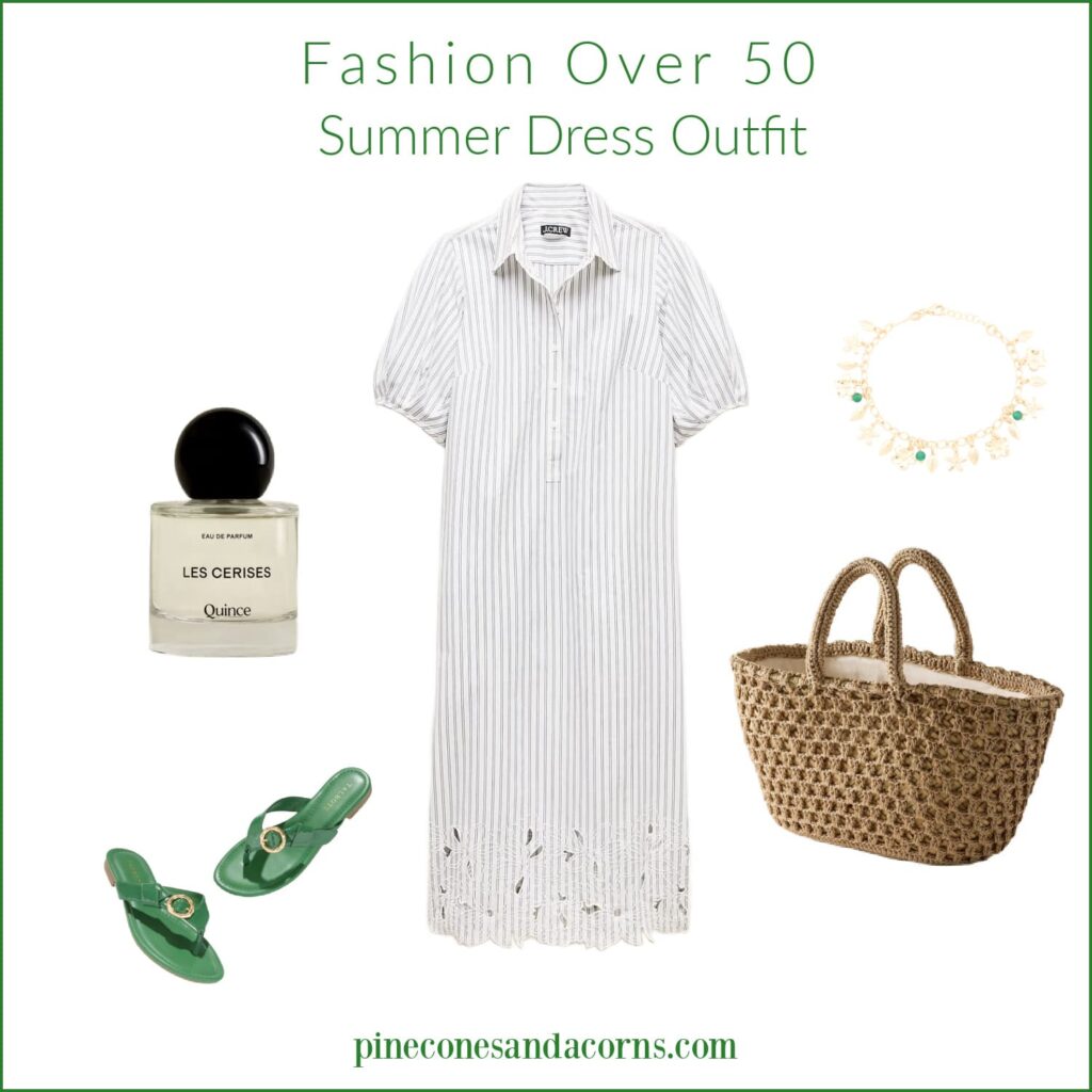 Monday Musings Fashion Over 50 Summer Stripe Dress Outfit