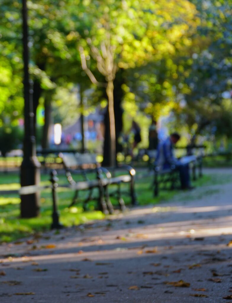 Man sitting on a park bench