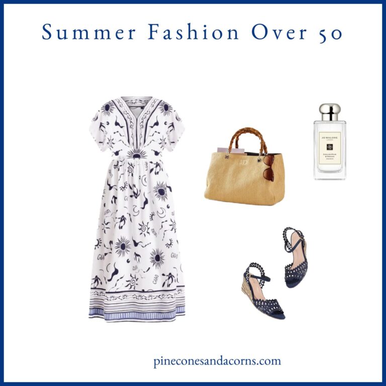 Summer fashion over 50 blue and white dress