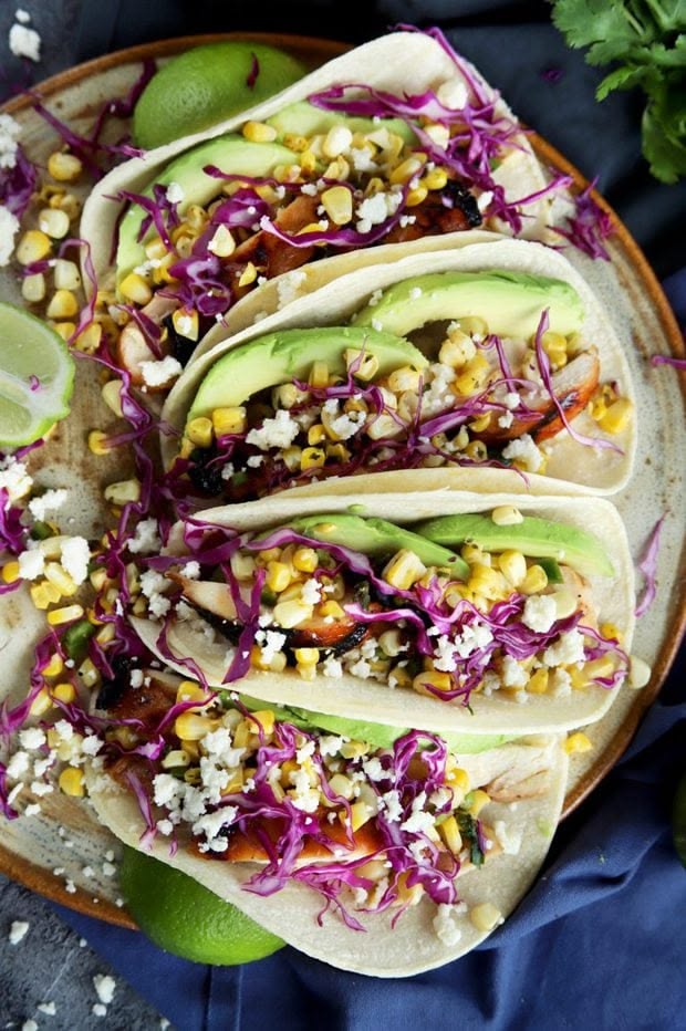 Friday Foods Charred Cilantro Lime Corn Chicken Avocado Tacos
