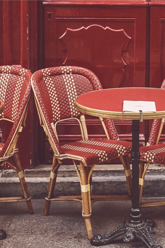 a Paris café detail evoking travel and shared adventures with a lifelong friend