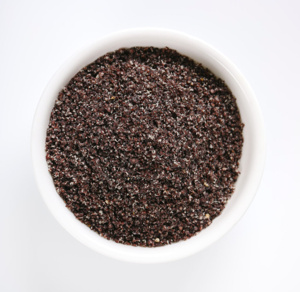 poppyseeds in a white bowl