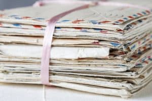 handwritten letters representing decades of friendship and connection
