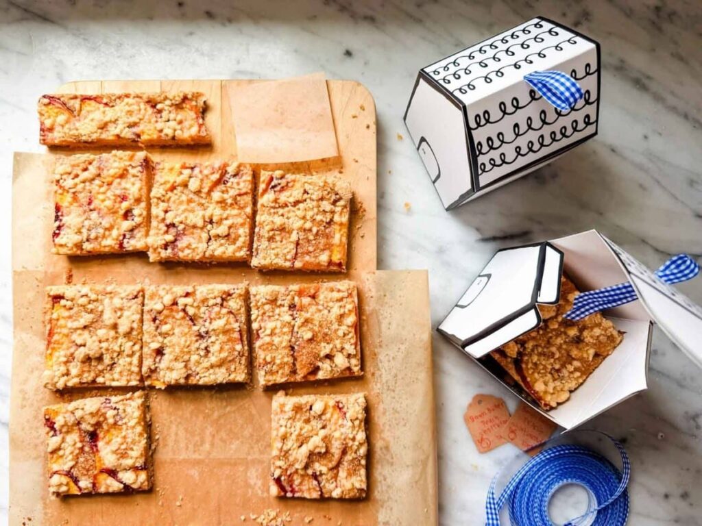 Browned Butter PEach Shortbread Bars Most Lovely Things 