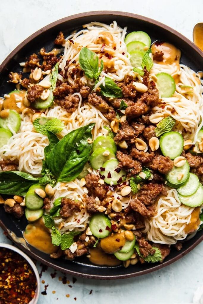 Friday Favorites Cold Thai Noodle Salad from The Modern Proper.