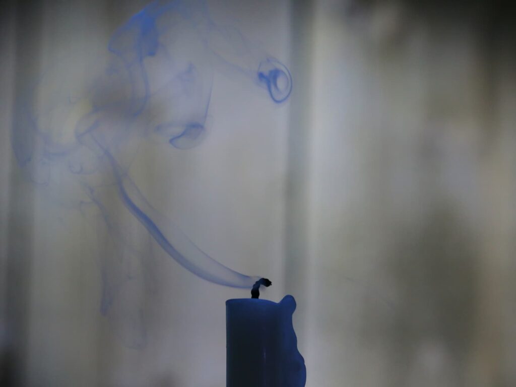A candle that is just blown out