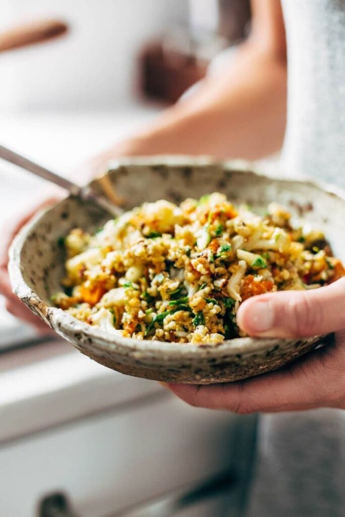 Autumn Glow Salad with Lemon Dressing from Pinch of Yum