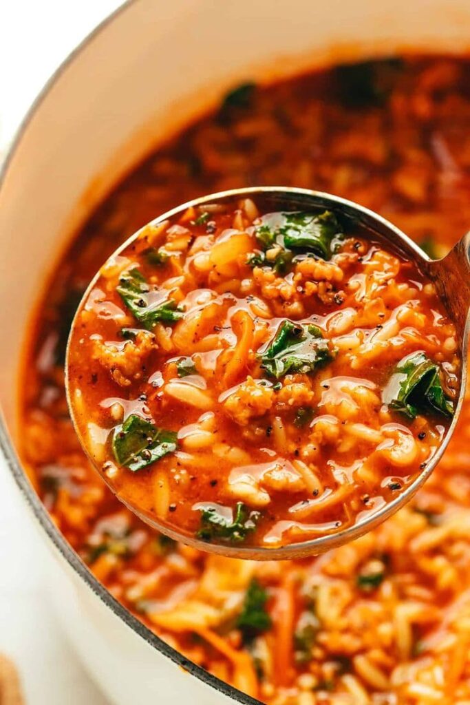 Cabbage Sausage Orzo Soup from Gimme Some Oven