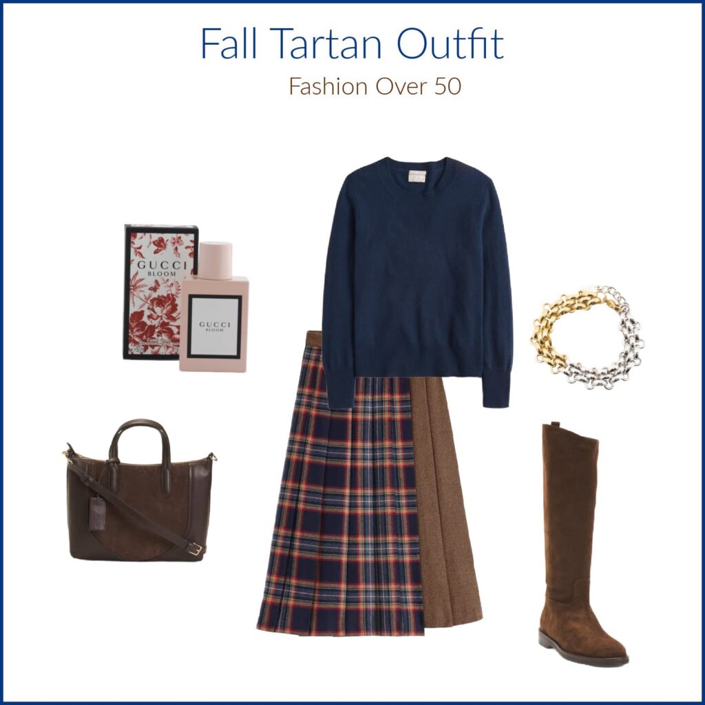 Fall Tartan Outfit Fashion Over 50