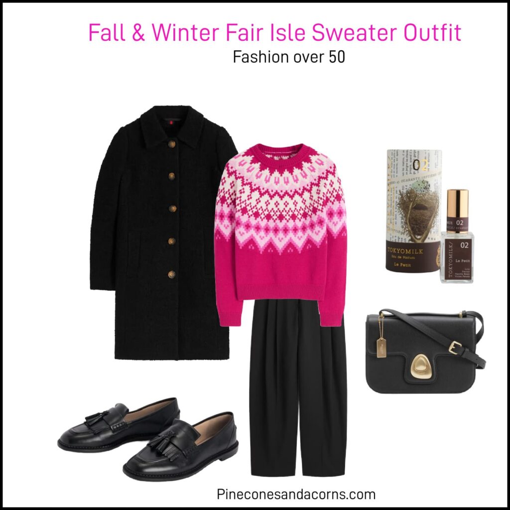 Fashion over 50 Fall Winter Fair Isle Sweater Outfit