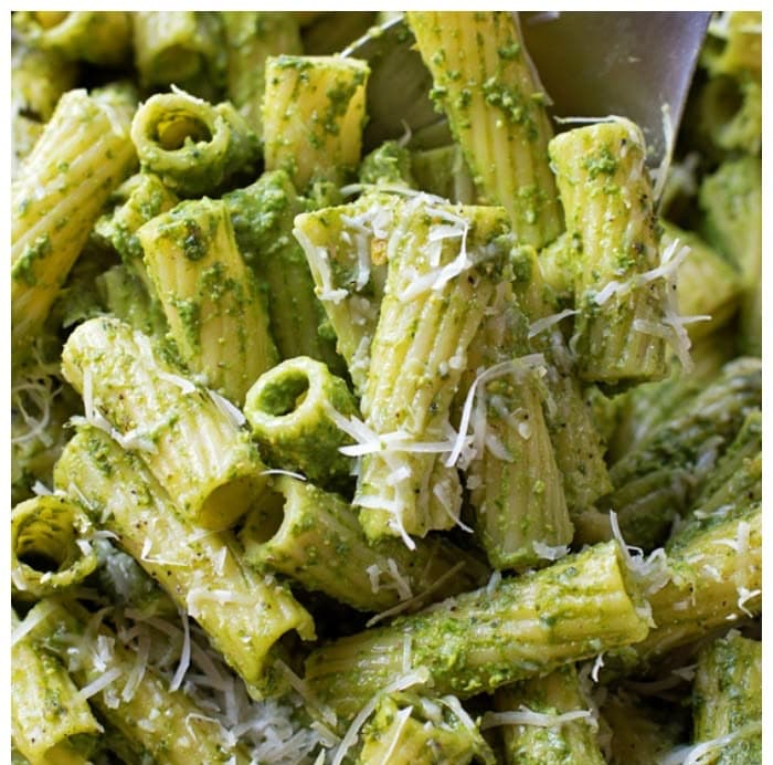 Kale, Spinach, and Basil Pesto Baked Pasta Recipe