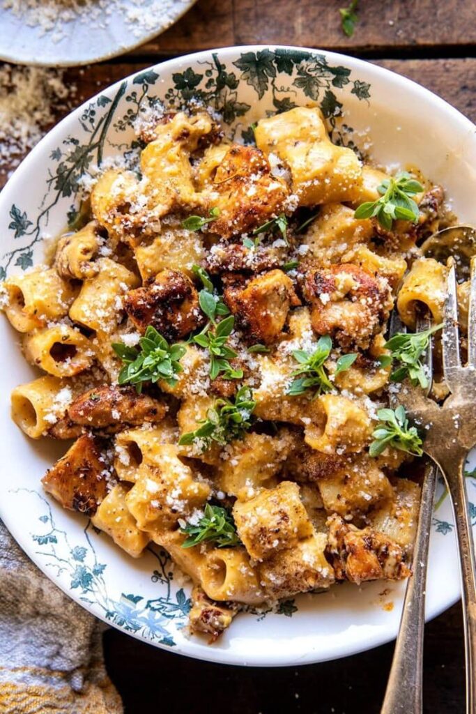 Friday Favorites Roasted Butternut Squash and Sun-Dried Tomato Chicken Pasta_