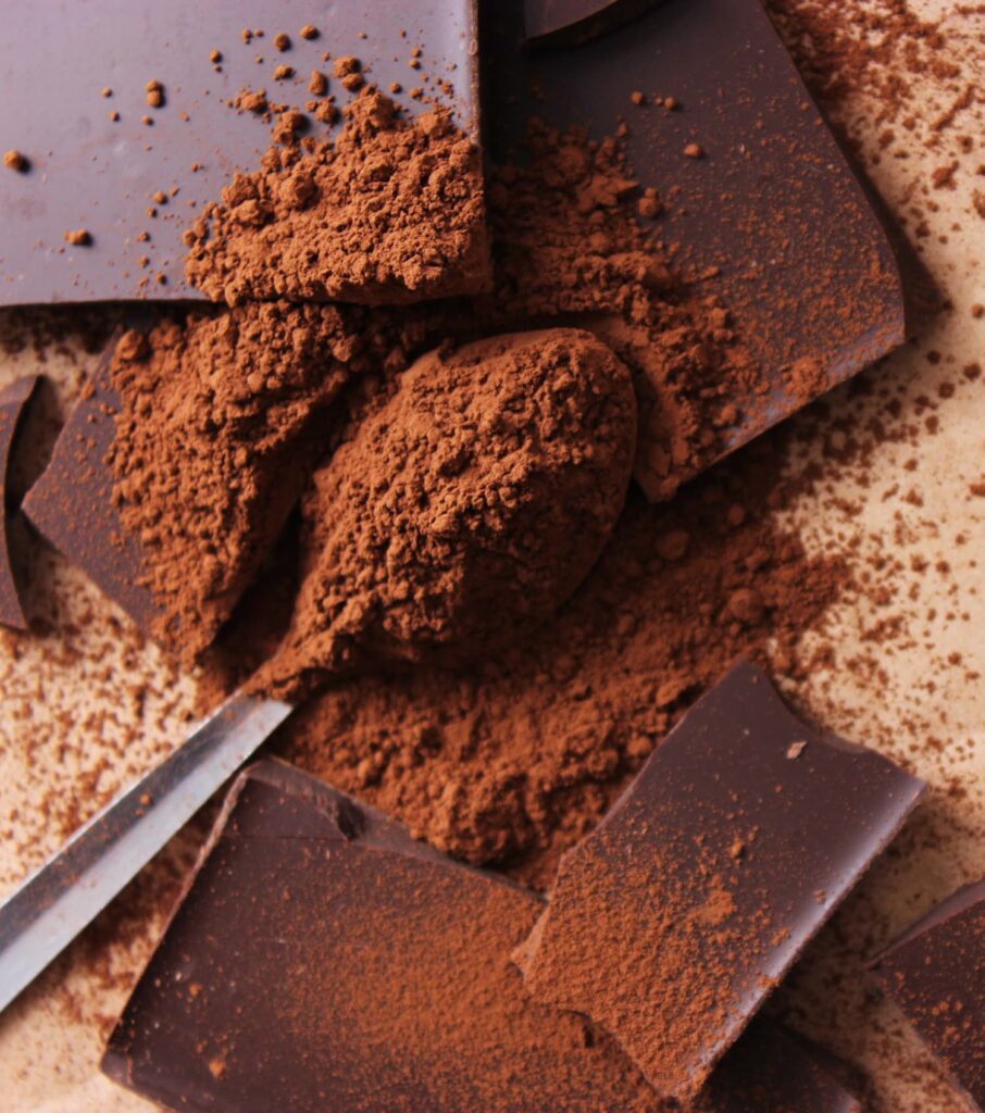 dark chocolate and cocoa powder ingredients for homemade dark chocolate hot fudge sauce