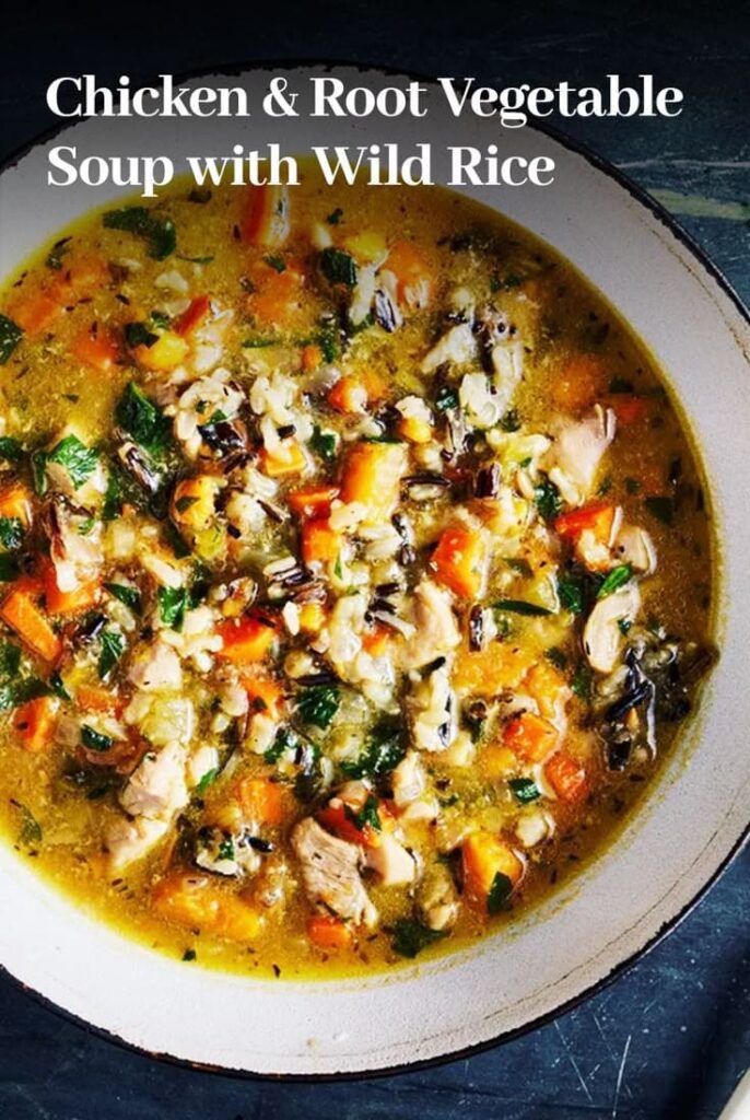 Chicken & Root Vegetable Soup with Wild Rice Recipe