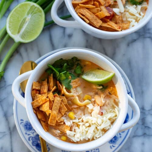 creamy tex-mex chicken tortellini soup slow cooker friday favorites fall]