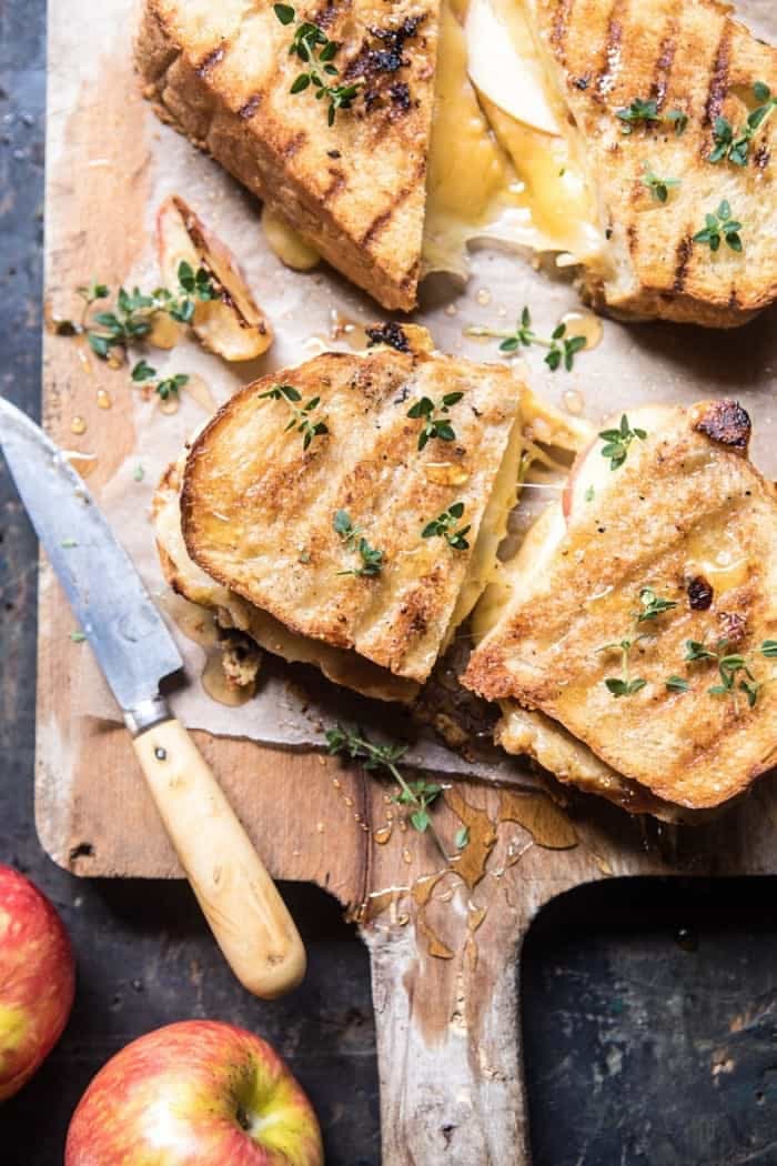Friday Favorites food, Honey Apple Cheddar and Bacon Panini from Half Baked Harvest