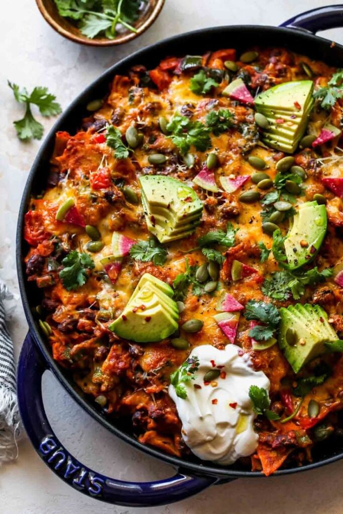 Skillet Poblano and Pumpkin Enchiladas