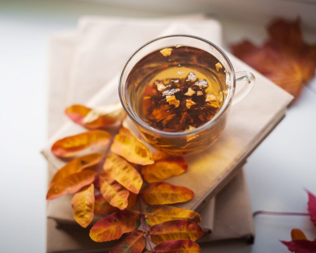 stack of books with cup of tea autumn, Monday musings